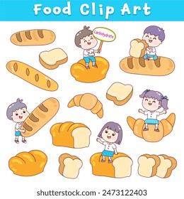 Food clip art set basic food groups.