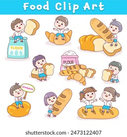 Food clip art set basic food groups.