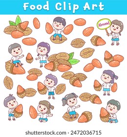 Food clip art set collection of beans.