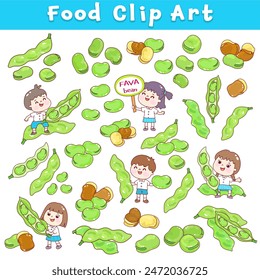 Food clip art set collection of beans.