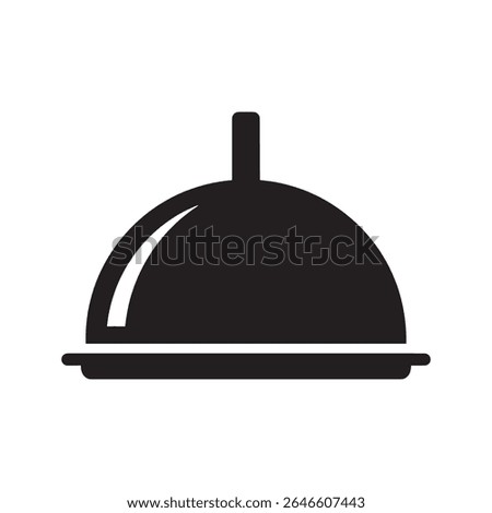 Food cloche icon representing a serving dome for a restaurant catering service or a dish cover for a fancy dinner plate presentation vector solid glyph icon