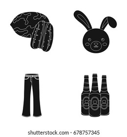 food, clothing and other web icon in black style. animal, alcohol icons in set collection.