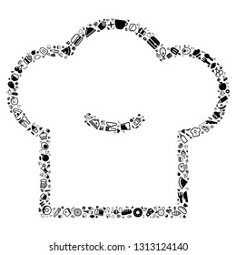 food cloud in the chef hat shape, vector file for EPS10