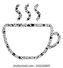 food cloud in a cup of coffee shape, vector file for EPS10