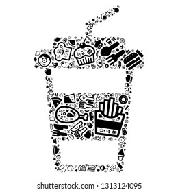 food cloud in a cup of water shape, vector file for EPS10