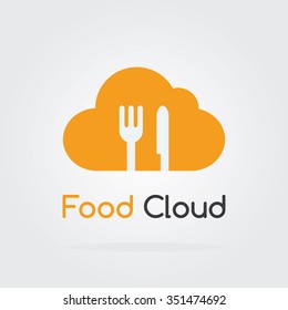 Food Cloud Icon. Cooking logo. Vector Logo Template.