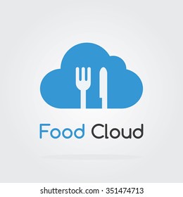 Food Cloud Icon. Cooking logo. Vector Logo Template.