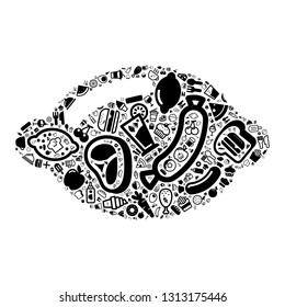 food cloud in a lemon shape, vector file for EPS10