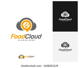 Food Cloud logo design vector. Food logo template. Restaurant, food court, cafe logo concept. Icon symbol. Illustration