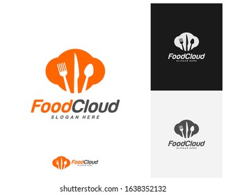 Food Cloud logo design vector. Food logo template. Restaurant, food court, cafe logo concept. Icon symbol. Illustration