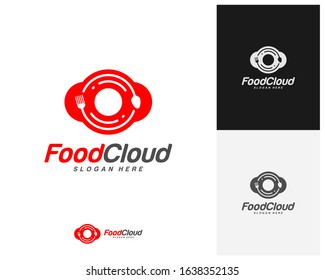 Food Cloud logo design vector. Food logo template. Restaurant, food court, cafe logo concept. Icon symbol. Illustration