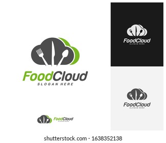Food Cloud logo design vector. Food logo template. Restaurant, food court, cafe logo concept. Icon symbol. Illustration