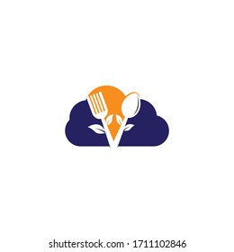 Food Cloud logo design vector. Food logo template. Restaurant, food court, cafe logo concept.	
