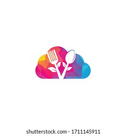 Food Cloud logo design vector. Food logo template. Restaurant, food court, cafe logo concept.