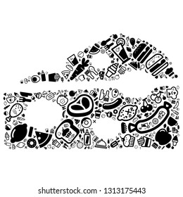 food cloud in a piece of Cheese shape, vector file for EPS10