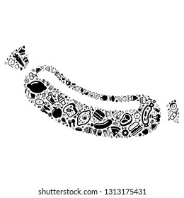 food cloud in a sausage shape, vector file for EPS10