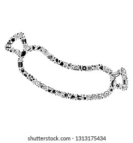 food cloud in a sausage shape, vector file for EPS10