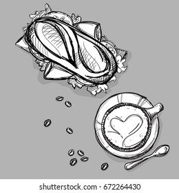 food coffee cup sandwich drawing graphic illustrate objects