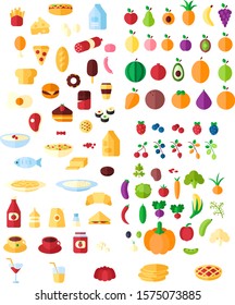 Food collection set icon taste