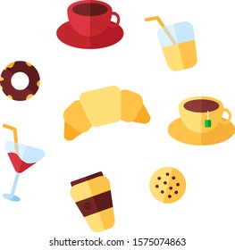 Food collection set icon taste