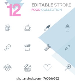 Food collection vector icon set