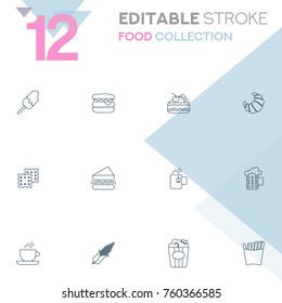 Food collection vector icon set