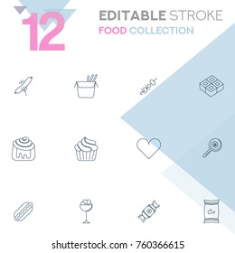 Food collection vector icon set