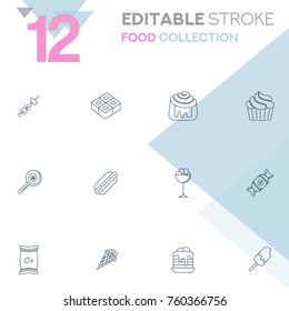 Food collection vector icon set