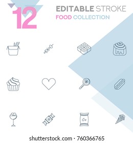 Food collection vector icon set