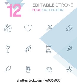 Food collection vector icon set