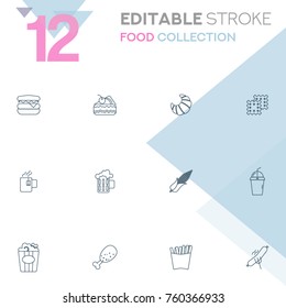 Food collection vector icon set