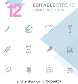Food collection vector icon set