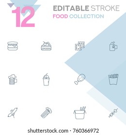 Food collection vector icon set