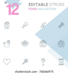 Food collection vector icon set