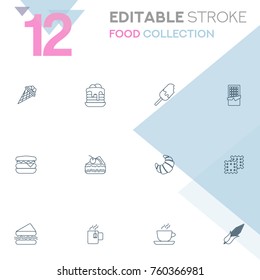Food collection vector icon set