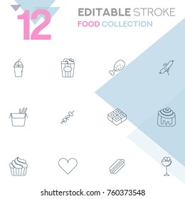 Food collection vector icon set