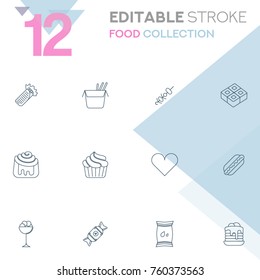 Food collection vector icon set
