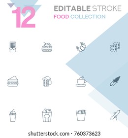 Food collection vector icon set