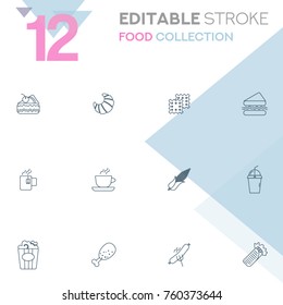 Food collection vector icon set