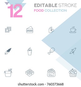 Food collection vector icon set