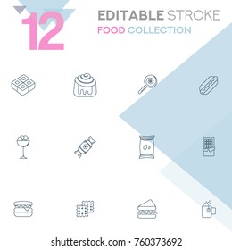 Food collection vector icon set