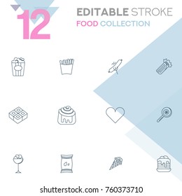 Food collection vector icon set