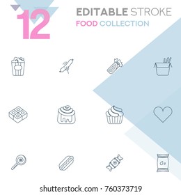 Food collection vector icon set