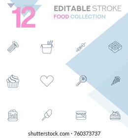 Food collection vector icon set