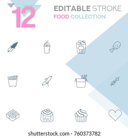 Food collection vector icon set