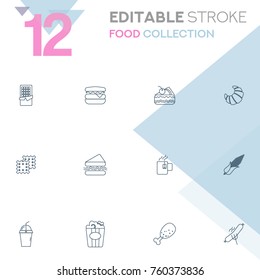 Food collection vector icon set