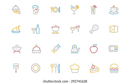 
Food Colored Outline Vector Icons 1
