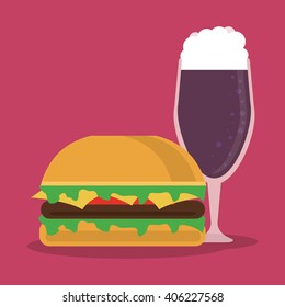 Food concept, burger design, vector illustration