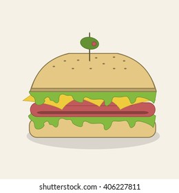 Food concept, burger design, vector illustration