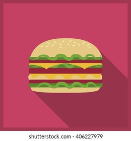 Food concept, burger design, vector illustration
